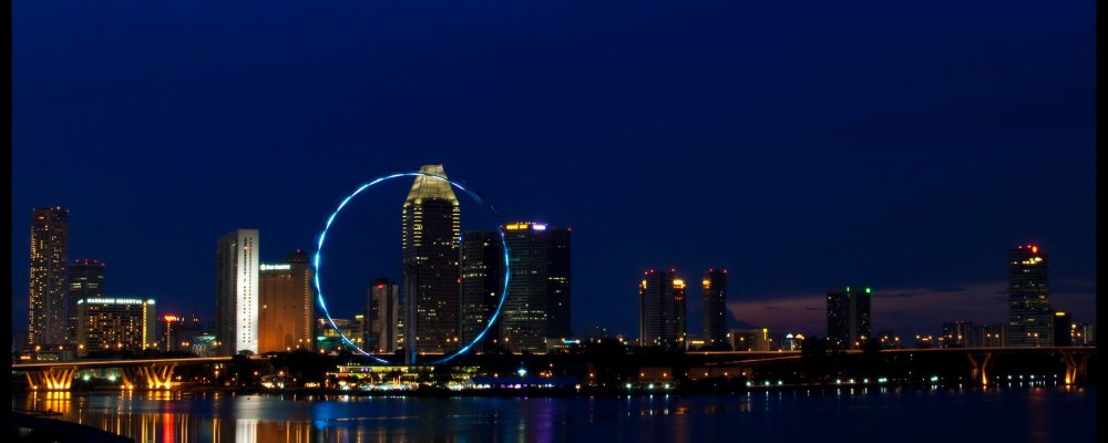 Singapore Flyer Blue Hour